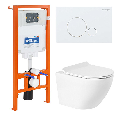 Комплект унитаза BelBagno SFERA-R BB046CHR с сиденьем BB2111SC инсталляцией BB002-80 и клавишей смыва BB014-SR-BIANCO Комплект унитаза BelBagno SFERA-R BB046CHR с сиденьем BB2111SC инсталляцией BB002-80 и клавишей смыва BB014-SR-BIANCO