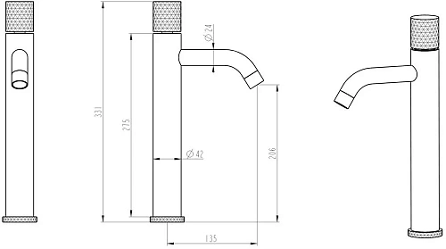 Смеситель для раковины Boheme STICK GOLD TOUCH CHROME 122-GCR.2 Смеситель для раковины Boheme STICK GOLD TOUCH CHROME 122-GCR.2