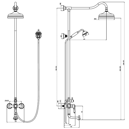 Душевая система Lemark Villa LM4862B, бронза Душевая система Lemark Villa LM4862B, бронза