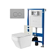 Комплект инсталляции Point Элемент PN45120 с клавишей смыва Виктория, нержавеющая сталь, сталь брашированная, PN44061SB и унитазом Аврора PN41101 белый с сиденьем микролифт Комплект инсталляции Point Элемент PN45120 с клавишей смыва Виктория, нержавеющая сталь, сталь брашированная, PN44061SB и унитазом Аврора PN41101 белый с сиденьем микролифт