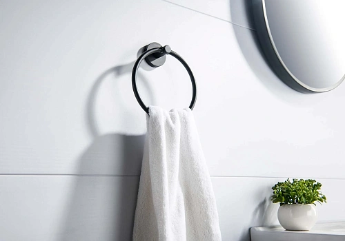 Полотенцедержатель Aquatek ЕВРОПА AQ4112MB черный матовый Полотенцедержатель Aquatek ЕВРОПА AQ4112MB черный матовый