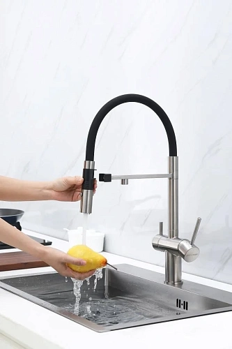 Смеситель для кухни Paulmark Gravity брашированная нерж.сталь Gr213888-BS Смеситель для кухни Paulmark Gravity брашированная нерж.сталь Gr213888-BS