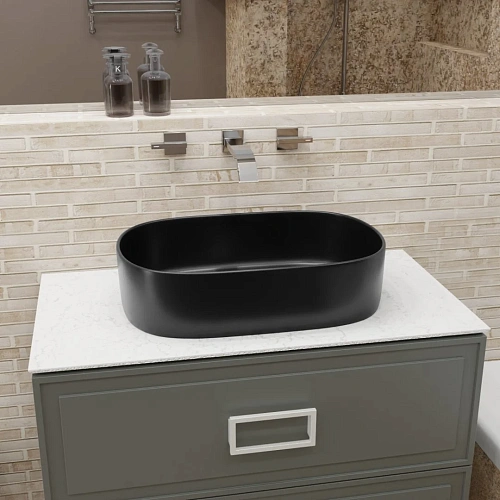 Раковина CHARUS TENARO 700-024B 560x365 черный Раковина CHARUS TENARO 700-024B 560x365 черный