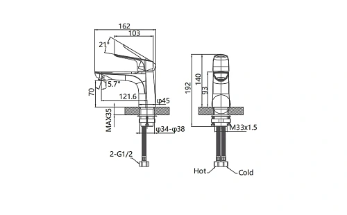 Смеситель для раковины ARROW AG4137CP хром Смеситель для раковины ARROW AG4137CP хром