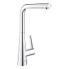 Картинка анонса товара «смеситель для кухни grohe zedra с выдвижной лейкой, l-образный излив с 2 режимами струи, хром (32553 32553002»