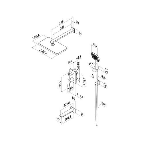 Душевая система IDDIS Parker (PARGM03i68) матовый графит встраиваемая Душевая система IDDIS Parker (PARGM03i68) матовый графит встраиваемая
