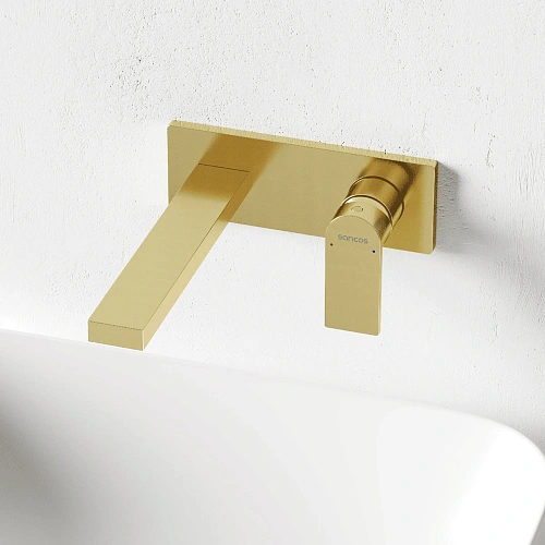 Смеситель для раковины Sancos Studio SC9017BG c внутренней частью, брашированное золото, PVD покрытие Смеситель для раковины Sancos Studio SC9017BG c внутренней частью, брашированное золото, PVD покрытие