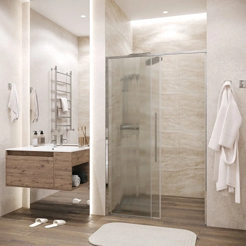 Душевая дверь GROSSMAN Galaxy 100.K33.01.140.10.02 (140x195) хром, стекло шиншилла Душевая дверь GROSSMAN Galaxy 100.K33.01.140.10.02 (140x195) хром, стекло шиншилла