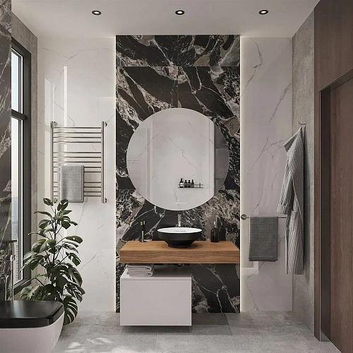 Комплект мебели STWORKI Ольборг 100 столешница дуб французский, без отверстий, с тумбой 50, с ракови 536622 Комплект мебели STWORKI Ольборг 100 столешница дуб французский, без отверстий, с тумбой 50, с ракови 536622