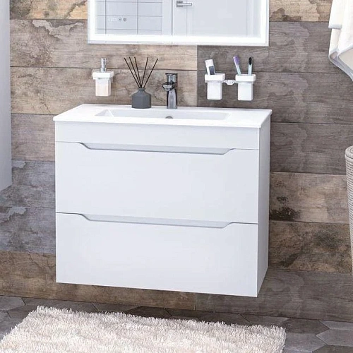 Тумба под раковину Aquanet Практика 80 белый матовый 00330459 напольная/подвесная Тумба под раковину Aquanet Практика 80 белый матовый 00330459 напольная/подвесная