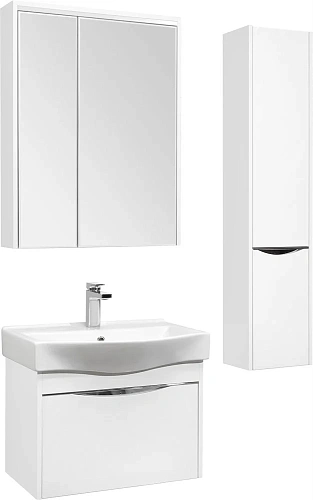 Зеркальный шкаф STWORKI Хельсинки 65 с подсветкой, навесной , белый, ДСП эмаль, светодиоды 406074 Зеркальный шкаф STWORKI Хельсинки 65 с подсветкой, навесной , белый, ДСП эмаль, светодиоды 406074