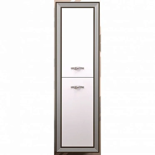 Шкаф-пенал Opadiris Карат Белый глянцевый с серебряной патиной, универсальный Z0000003940 Шкаф-пенал Opadiris Карат Белый глянцевый с серебряной патиной, универсальный Z0000003940