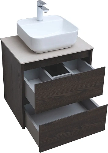 Тумба под раковину Aquanet Nova Lite 60 дуб черный (2 ящика) 00287894 Тумба под раковину Aquanet Nova Lite 60 дуб черный (2 ящика) 00287894