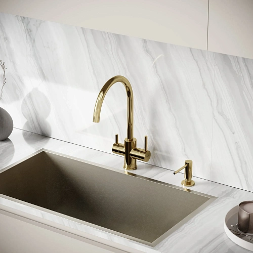 Смеситель для кухни SANCOS Taper SC4012ZG с возможностью подключения фильтра, полированное золото Смеситель для кухни SANCOS Taper SC4012ZG с возможностью подключения фильтра, полированное золото