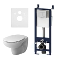Комплект унитаза AM.PM Sense IS301.741700 с инсталляцией, сиденьем микролифт и белой клавишей смыва Комплект унитаза AM.PM Sense IS301.741700 с инсталляцией, сиденьем микролифт и белой клавишей смыва