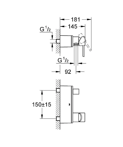 Смеситель для душа GROHE Allure, хром (32846000) Смеситель для душа GROHE Allure, хром (32846000)