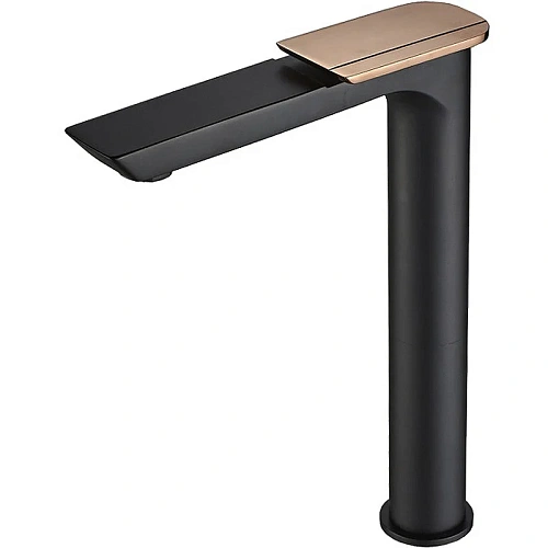 Смеситель для раковины BOCH MANN COMO BG XL BM9632 черный, ручка золото, высокий Смеситель для раковины BOCH MANN COMO BG XL BM9632 черный, ручка золото, высокий