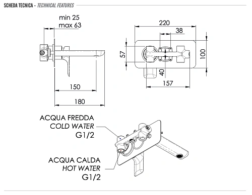 Смеситель для раковины Remer Infinity I15NO, чёрный матовый Смеситель для раковины Remer Infinity I15NO, чёрный матовый