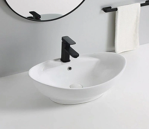 Раковина CeramaLux 9018 накладная, белый Раковина CeramaLux 9018 накладная, белый