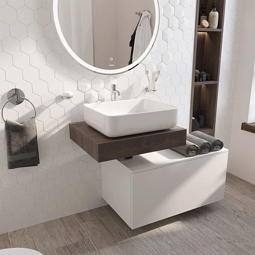 Столешница STWORKI Ольборг 60 дуб карпентер, без отверстий, с тумбой 80, с раковиной STWORKI Soul 1 489275 Столешница STWORKI Ольборг 60 дуб карпентер, без отверстий, с тумбой 80, с раковиной STWORKI Soul 1 489275