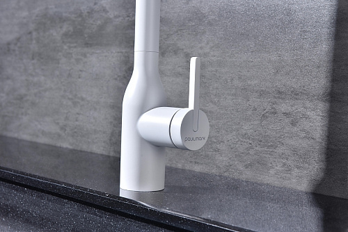 Смеситель для кухни Paulmark Magneto One белый Ma213188-WH Смеситель для кухни Paulmark Magneto One белый Ma213188-WH