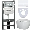 Комплект унитаза Ceramica Nova Сет 4 в 1 инсталляция с кнопкой и шумоизоляцией CN3001_1002W_1000 Комплект унитаза Ceramica Nova Сет 4 в 1 инсталляция с кнопкой и шумоизоляцией CN3001_1002W_1000