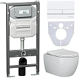 Комплект унитаза Ceramica Nova Сет 4 в 1 инсталляция с кнопкой и шумоизоляцией CN3001_1002W_1000 Комплект унитаза Ceramica Nova Сет 4 в 1 инсталляция с кнопкой и шумоизоляцией CN3001_1002W_1000