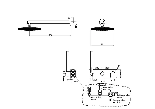 Душевая система Boheme SPECTRE Gunmetal 454-GM Душевая система Boheme SPECTRE Gunmetal 454-GM