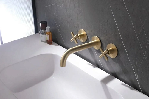 Смеситель для раковины ABBER Wasser Kreis AF81121G скрытого монтажа, золото матовое Смеситель для раковины ABBER Wasser Kreis AF81121G скрытого монтажа, золото матовое