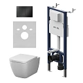 Комплект инсталляции AM.PM Gem IS90238.901901 PrimeFit с клавишей S черный матовый с унитазом Gem Aquaspin Комплект инсталляции AM.PM Gem IS90238.901901 PrimeFit с клавишей S черный матовый с унитазом Gem Aquaspin