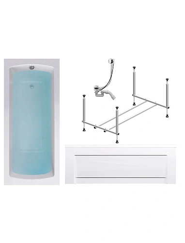 Акриловая ванна Timo RITTA1570 150x70x63 с каркасом, слив-переливом и фронтальной панелью Акриловая ванна Timo RITTA1570 150x70x63 с каркасом, слив-переливом и фронтальной панелью