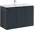 Тумба под раковину Aquanet Алвита New 100 3 дверцы, антрацит 00277531 Тумба под раковину Aquanet Алвита New 100 3 дверцы, антрацит 00277531