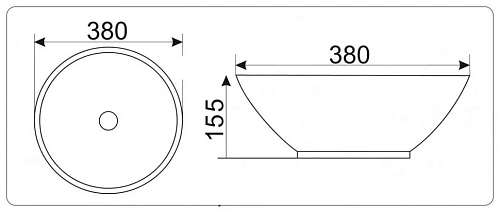 Раковина CeramaLux 9002 накладная, белый Раковина CeramaLux 9002 накладная, белый