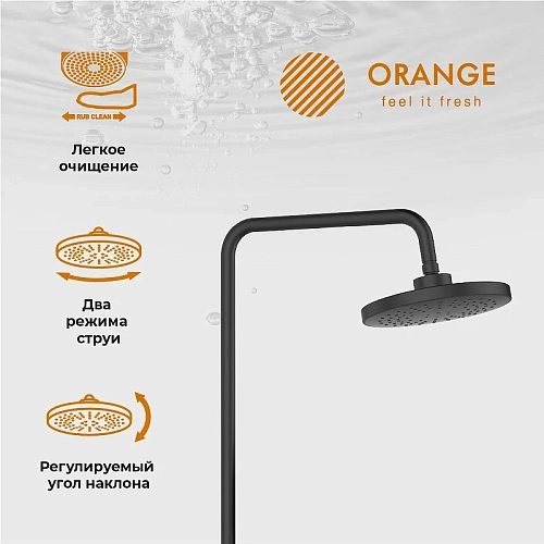 Душевая система Orange Thermo T02S3-912b c термостатом, черный матовый Душевая система Orange Thermo T02S3-912b c термостатом, черный матовый