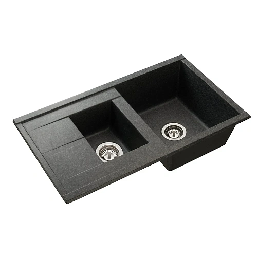 Кухонная мойка Aquaton Делия 87 1A716232DE210 из литого мрамора, графит Кухонная мойка Aquaton Делия 87 1A716232DE210 из литого мрамора, графит
