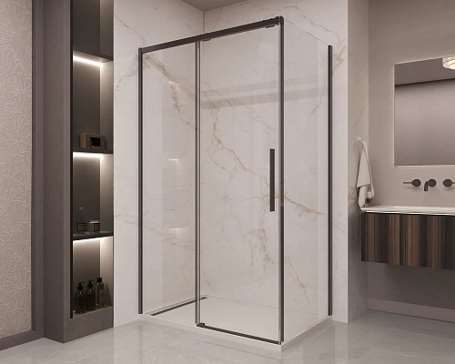 Душевой уголок Vincea Stella VSR-1ST8011CLB 1100x800 черный, стекло прозрачное Душевой уголок Vincea Stella VSR-1ST8011CLB 1100x800 черный, стекло прозрачное