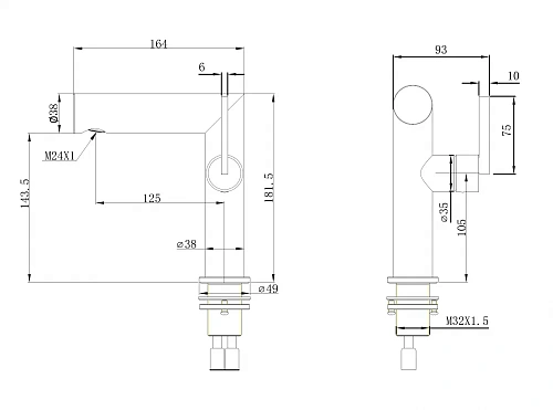 Смеситель для раковины ABBER Perfekte 316 AF8A10BGG оружейная сталь брашированная Смеситель для раковины ABBER Perfekte 316 AF8A10BGG оружейная сталь брашированная