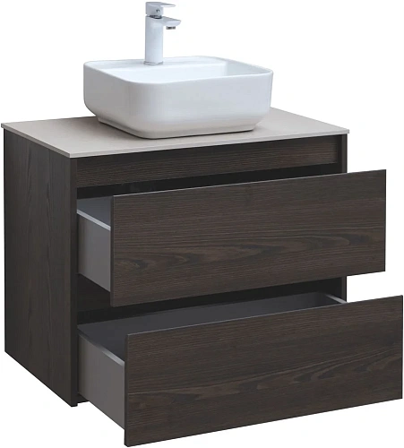 Тумба под раковину Aquanet Nova Lite 75 дуб черный (2 ящика) 00287895 Тумба под раковину Aquanet Nova Lite 75 дуб черный (2 ящика) 00287895