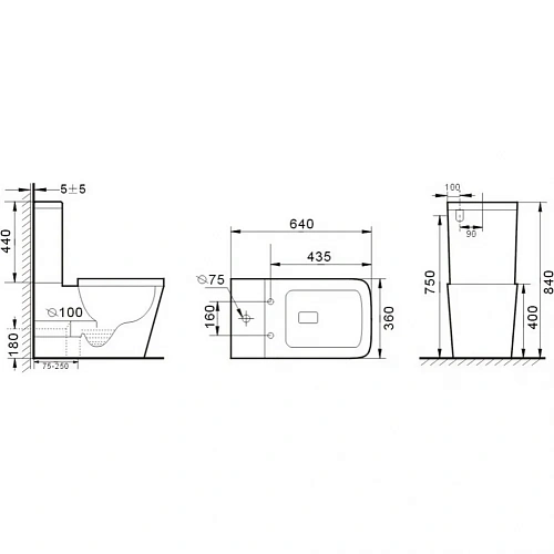 Бачок для унитаза Ceramica Nova CUBIC Rimless CN1803-T белый Бачок для унитаза Ceramica Nova CUBIC Rimless CN1803-T белый