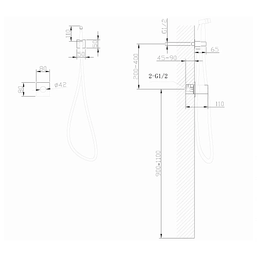 Гигиенический душ ABBER Rund AF8725SP сатин Гигиенический душ ABBER Rund AF8725SP сатин