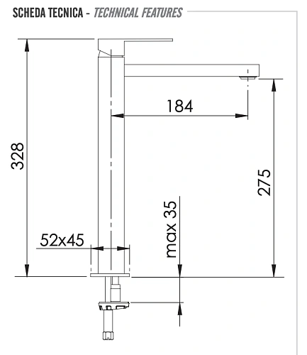 Смеситель для раковины Remer Q-Design QD10LXXL Смеситель для раковины Remer Q-Design QD10LXXL
