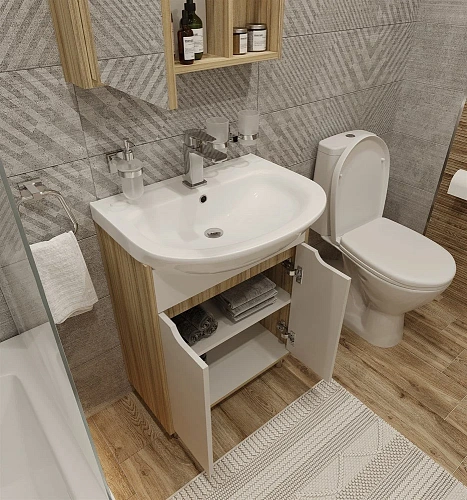 Комплект мебели DIWO Углич 60 в скандинавском стиле, белый, под дерево 461721 Комплект мебели DIWO Углич 60 в скандинавском стиле, белый, под дерево 461721