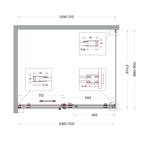 Душевой уголок BelBagno SOFT_CLOSE-2-AH-1-110/90-C-Cr 110x90 см, профиль хром, стекло прозрачное Душевой уголок BelBagno SOFT_CLOSE-2-AH-1-110/90-C-Cr 110x90 см, профиль хром, стекло прозрачное