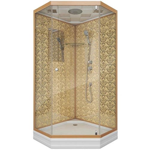 Душевая кабина Niagara Luxe NG-7701DG (900x900х2100) низкий поддон (15см) стенки золото Душевая кабина Niagara Luxe NG-7701DG (900x900х2100) низкий поддон (15см) стенки золото
