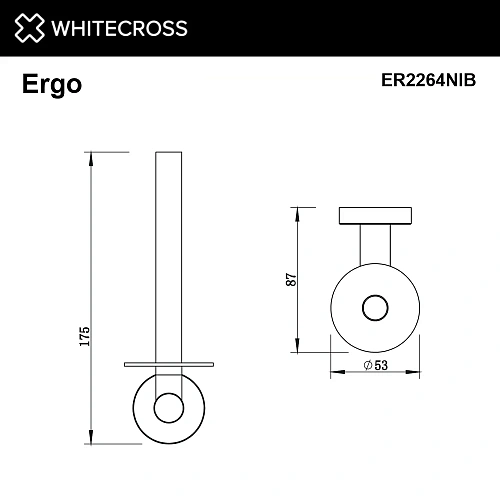 Держатель туалетной бумаги WHITECROSS Ergo ER2264NIB брашированный никель Держатель туалетной бумаги WHITECROSS Ergo ER2264NIB брашированный никель