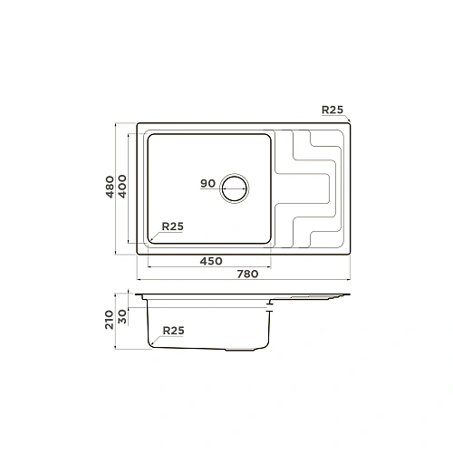 Кухонная мойка Omoikiri Mizu 78-LB-IN нерж.сталь/нержавеющая сталь 4973729 Кухонная мойка Omoikiri Mizu 78-LB-IN нерж.сталь/нержавеющая сталь 4973729