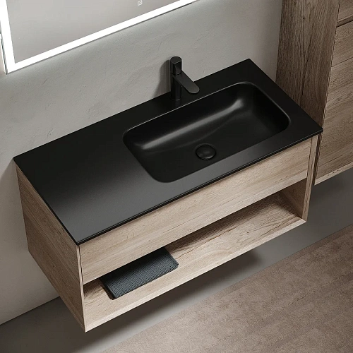 Тумба под раковину Sancos Marmi 1.0 MR1.0100REG правая, 995х445х520, дуб галифакс натуральный, подвесная Тумба под раковину Sancos Marmi 1.0 MR1.0100REG правая, 995х445х520, дуб галифакс натуральный, подвесная