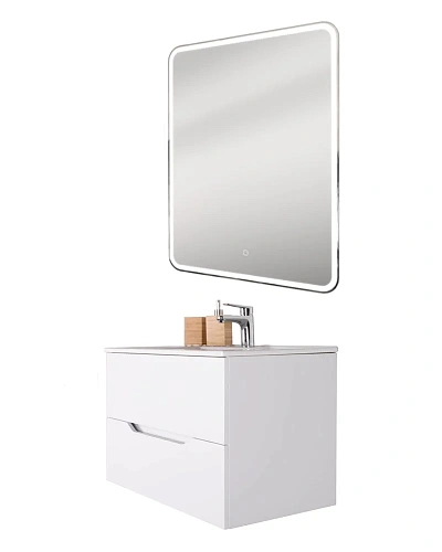 Тумба с раковиной Orange Line Li-60Tuw+Ra подвесная, белый матовый Тумба с раковиной Orange Line Li-60Tuw+Ra подвесная, белый матовый