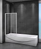 Картинка анонса товара «шторка на ванну cezares relax-v-2-80/140-c-bi 80 см стекло прозрачное, профиль белый»