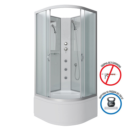 Душевая кабина Niagara Classic NG-2308-14BKG (900х900х2000) высокий поддон (40см) стекло матовое 23081424BKG Душевая кабина Niagara Classic NG-2308-14BKG (900х900х2000) высокий поддон (40см) стекло матовое 23081424BKG